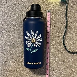 Life is Good | Navy Daisy Water Bottle